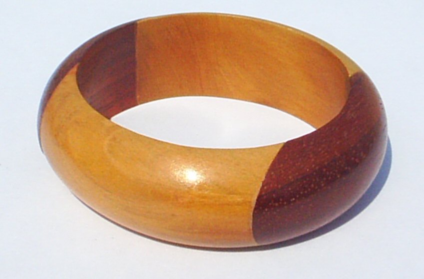Wooden Bangle two tone concave